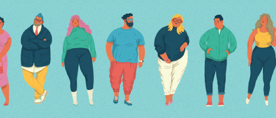 illustration de personnes grosses