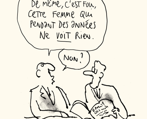 Dessin pour illustrer l'affaire Pélicot